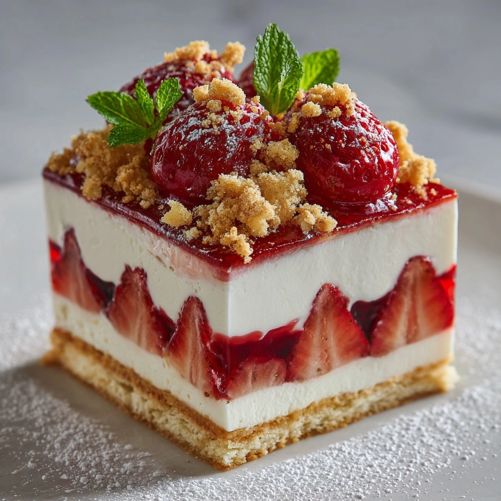 No Bake Strawberry Cheesecake Lasagna Recipe