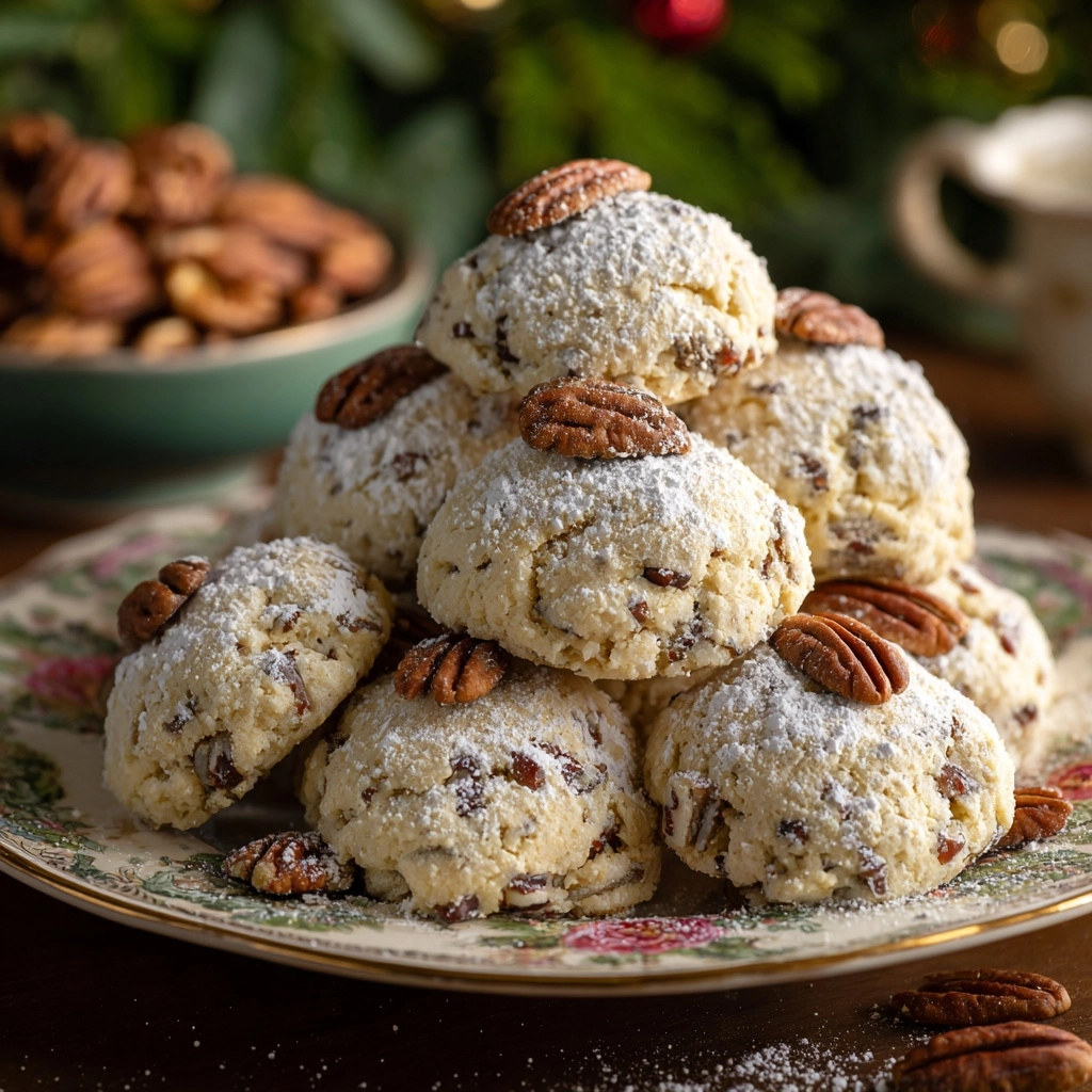 Buttery Pecan Snowball Cookies Recipe - Recipe Image