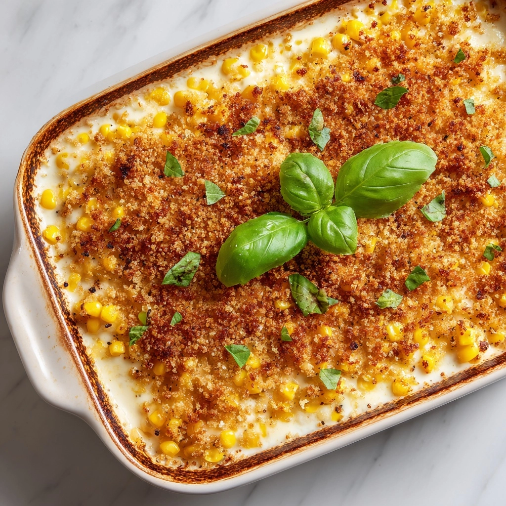 Honey-Glazed Corn Casserole with a Crispy Parmesan Crust Recipe - Recipe Image