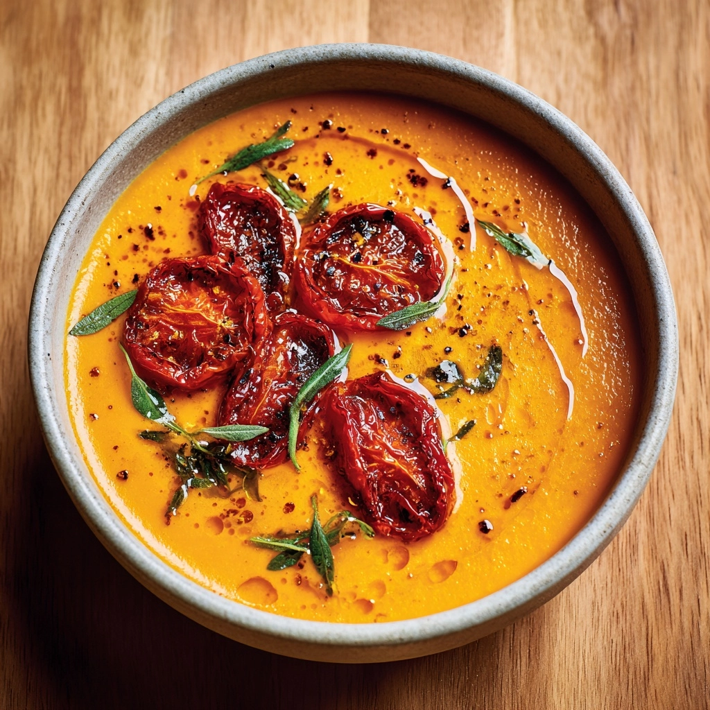 Creamy Roasted Garlic Tomato Soup Recipe