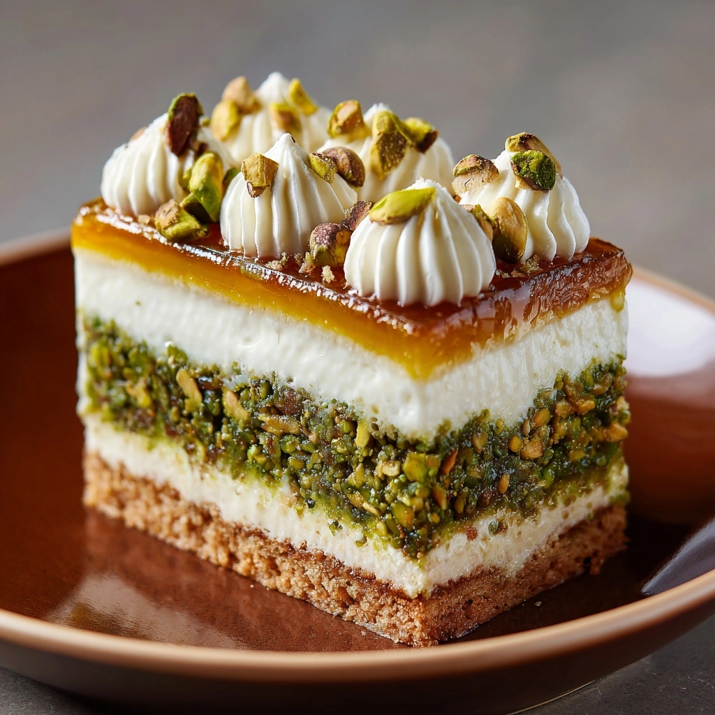 Honey Pistachio Baklava Cheesecake Recipe - Recipe Image