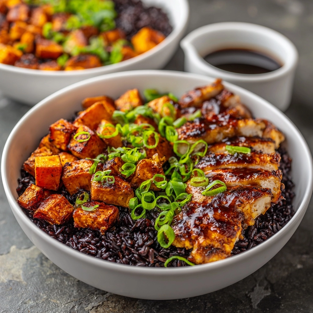 BBQ Chicken & Roasted Sweet Potato Bowls Recipe - Recipe Image