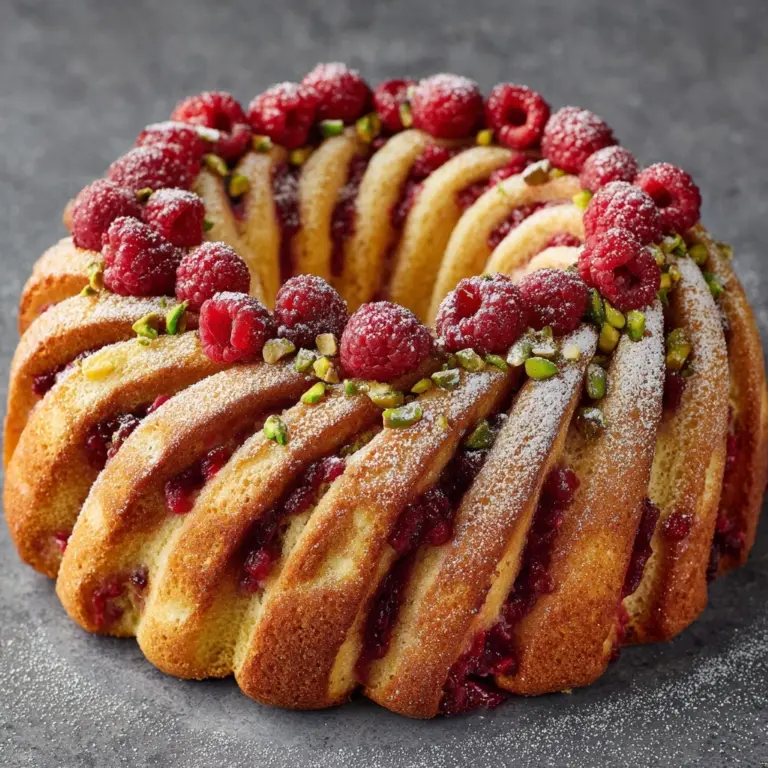 Raspberry and Pistachio Wreath Recipe