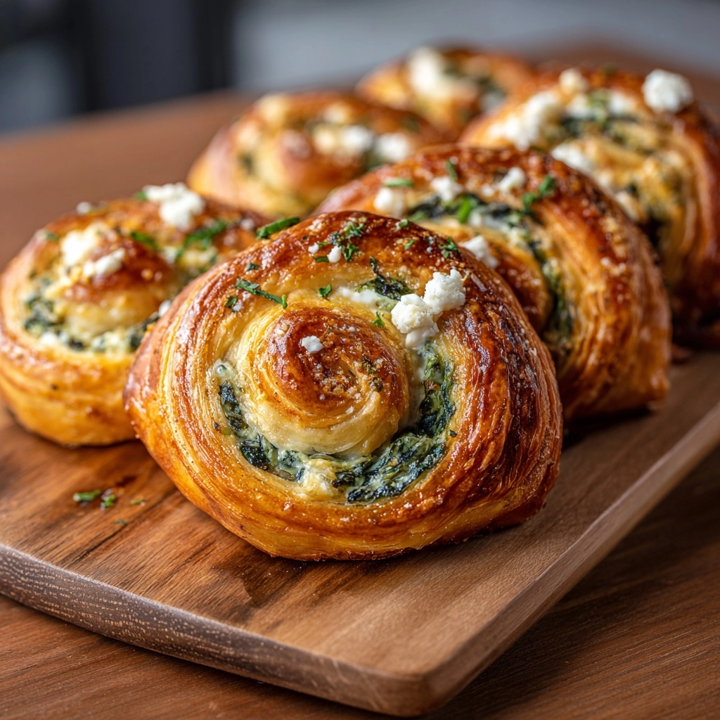 Spinach and Feta Puff Pastry Twists Recipe - Recipe Image