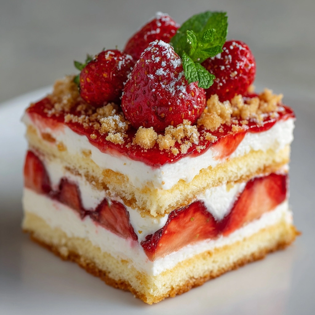 No Bake Strawberry Cheesecake Lasagna Recipe - Recipe Image
