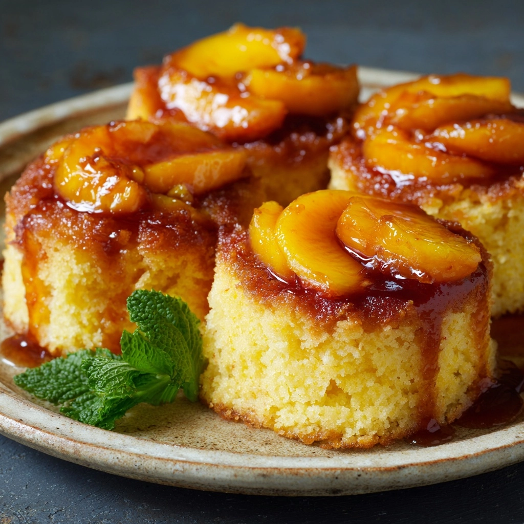Peach Upside-Down Mini Cakes Recipe