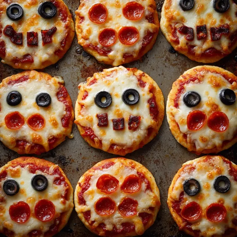 Easy Peasy Mini Halloween Pizzas Recipe