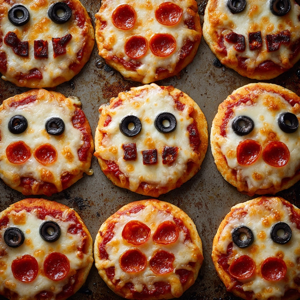 Easy Peasy Mini Halloween Pizzas Recipe
