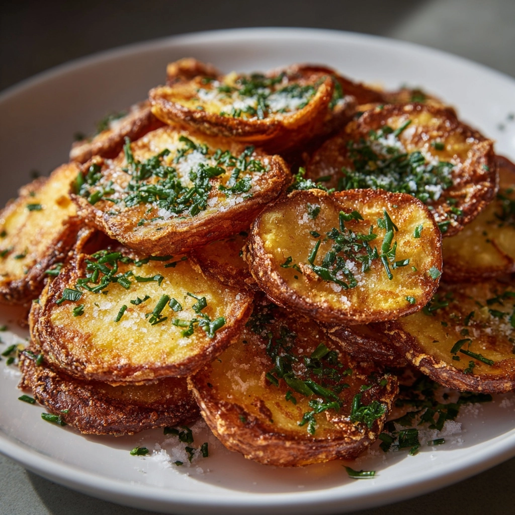 Crispy Garlic Parmesan Crusted Potatoes Recipe - Recipe Image