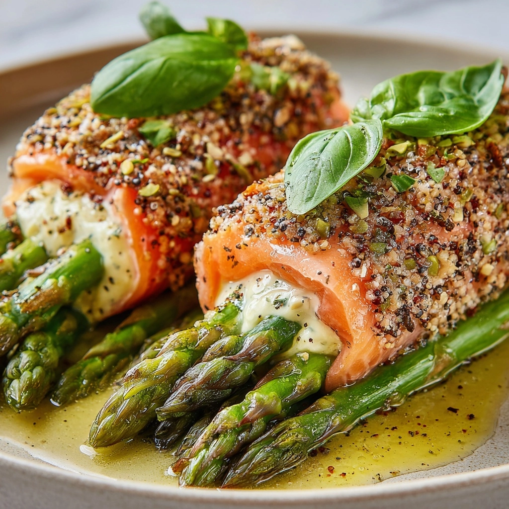 Delightful Asparagus and Lemon Basil Ricotta Salmon Rolls Recipe - Recipe Image