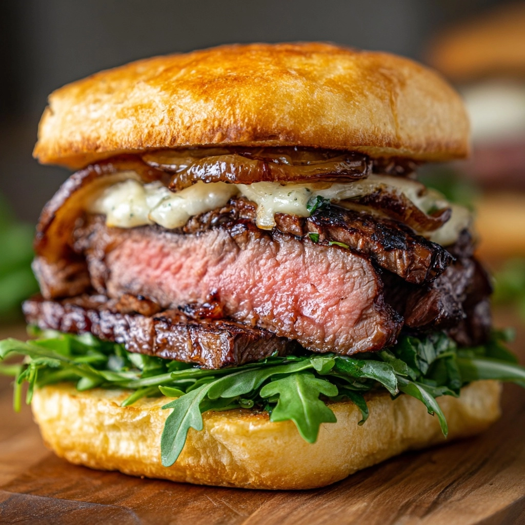 Savory Grilled Ribeye Steak Sandwich with Creamy Aioli Delight Recipe - Recipe Image
