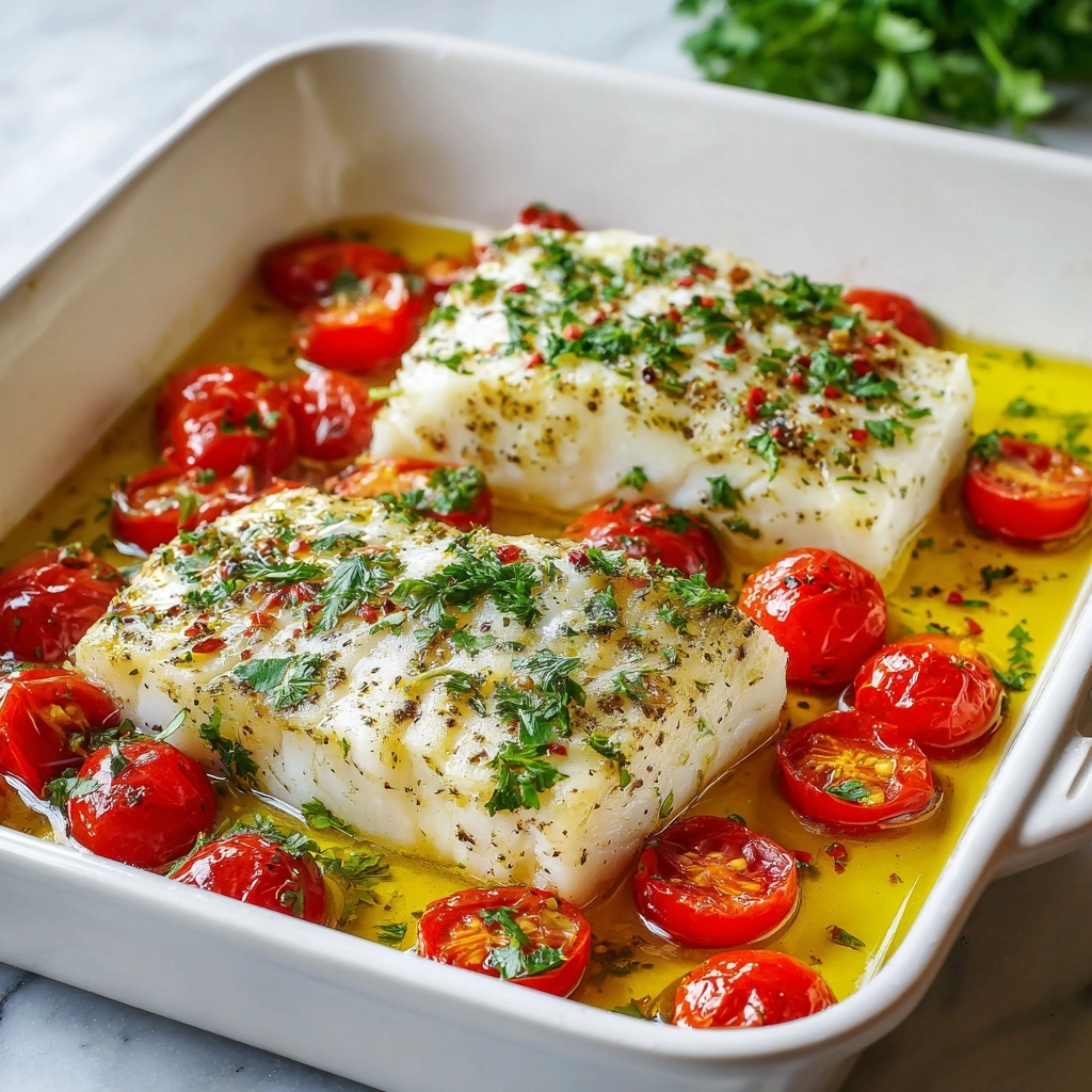 Cod with Tomato and Herb Butter Recipe - Recipe Image