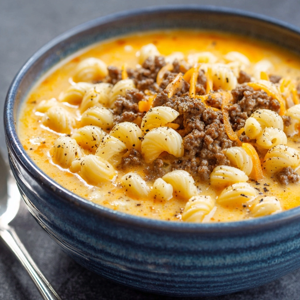 Creamy Cheesy Macaroni Soup Recipe - Recipe Image