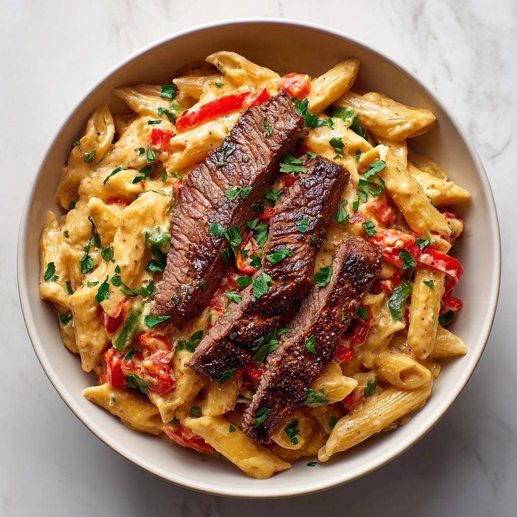 Irresistibly Delicious Creamy Cajun Steak Penne with Garlic & Parmesan Recipe - Recipe Image