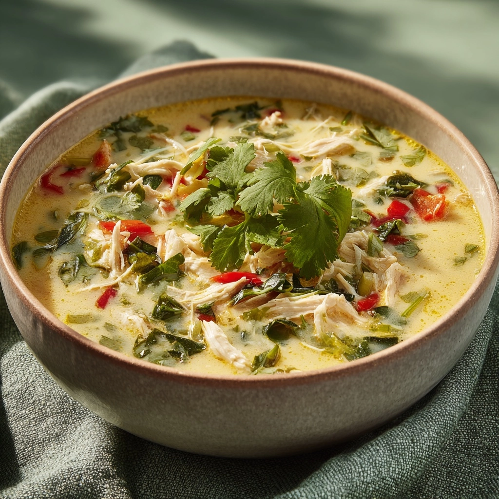 Rich and Flavorful Coconut Cilantro Chicken Soup Recipe - Recipe Image