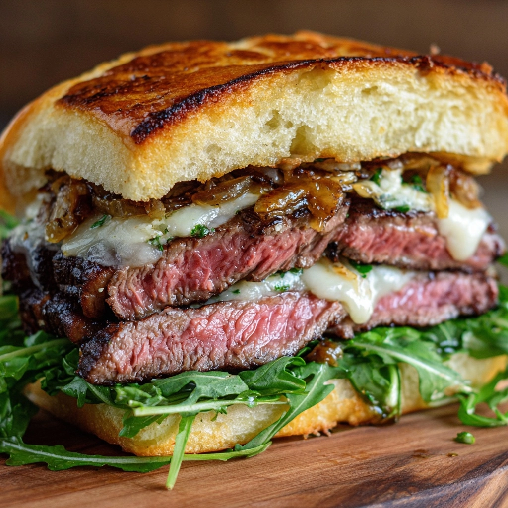 Savory Grilled Ribeye Steak Sandwich with Creamy Aioli Delight Recipe - Recipe Image