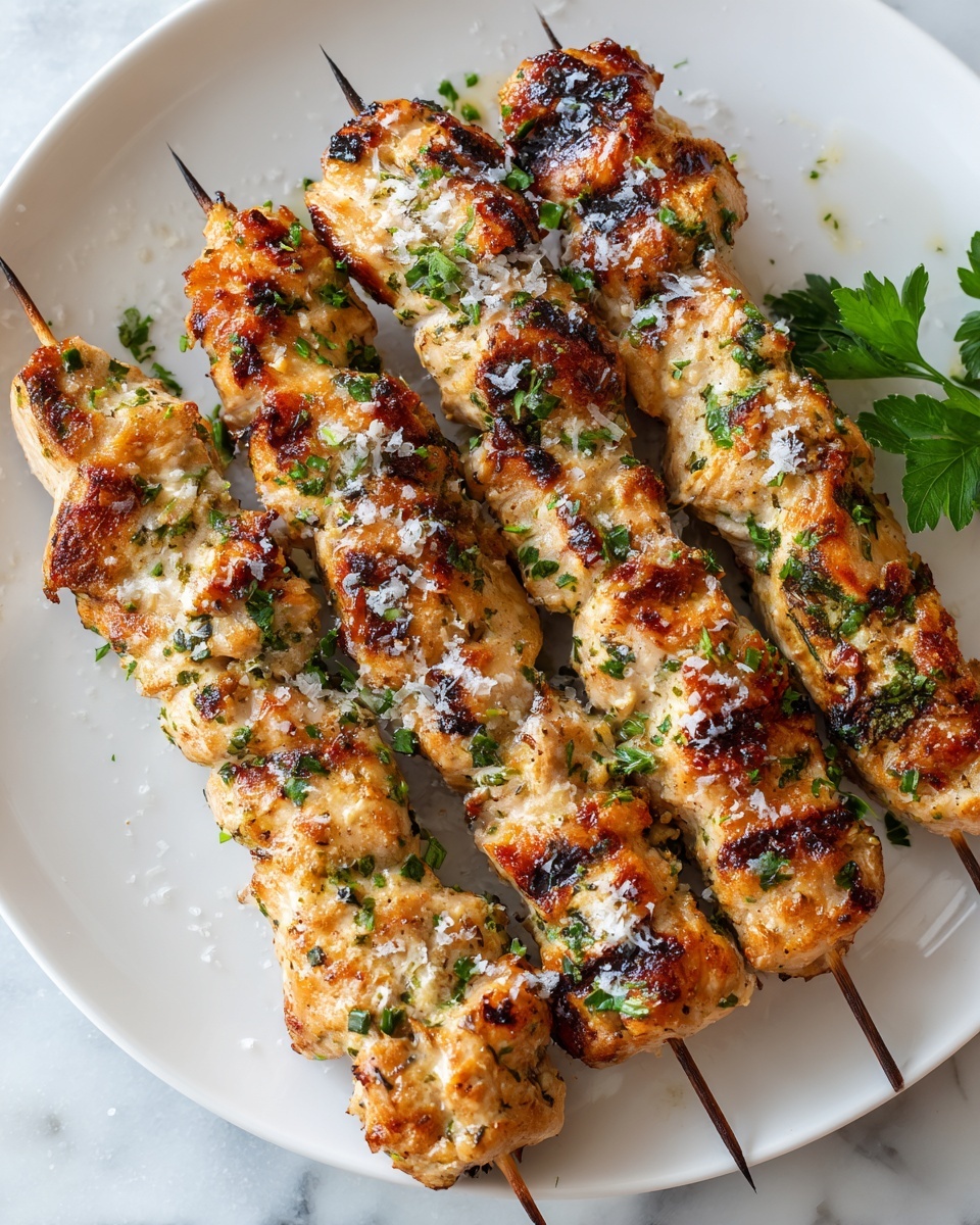 Garlic Parmesan Chicken Skewers Recipe - Recipe Image
