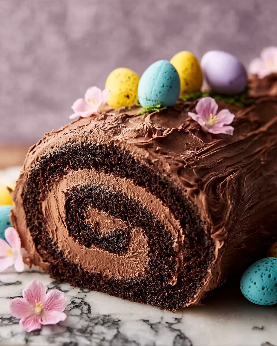 Easter Chocolate Log Cake Recipe - Recipe Image