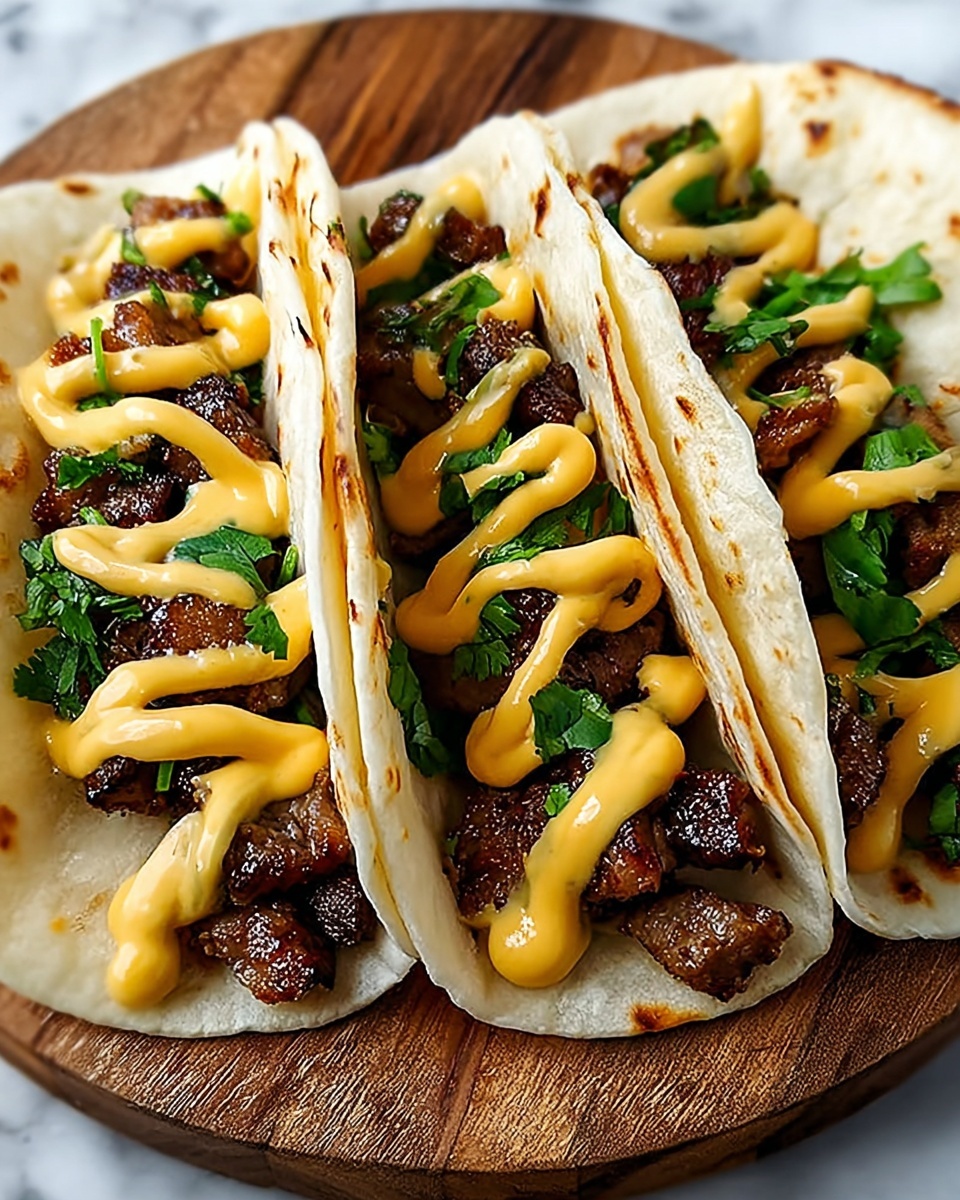 Garlic Butter Honey BBQ Beef Tacos Recipe - Recipe Image