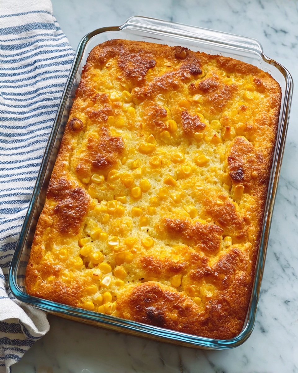 Creamy Corn Casserole with Cheddar Cheese Recipe - Recipe Image
