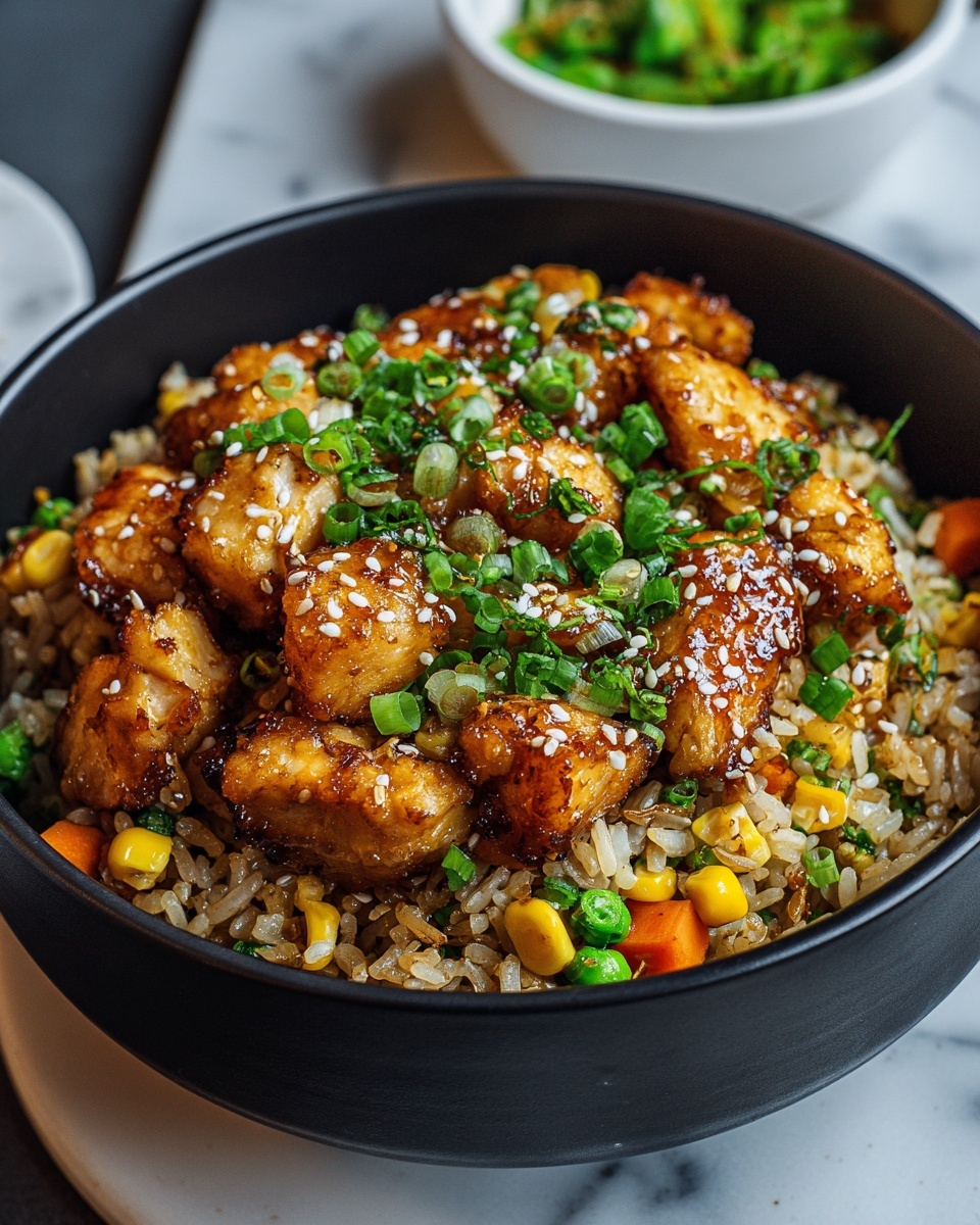 High Protein Crispy Garlic Chicken Fried Rice Recipe - Recipe Image