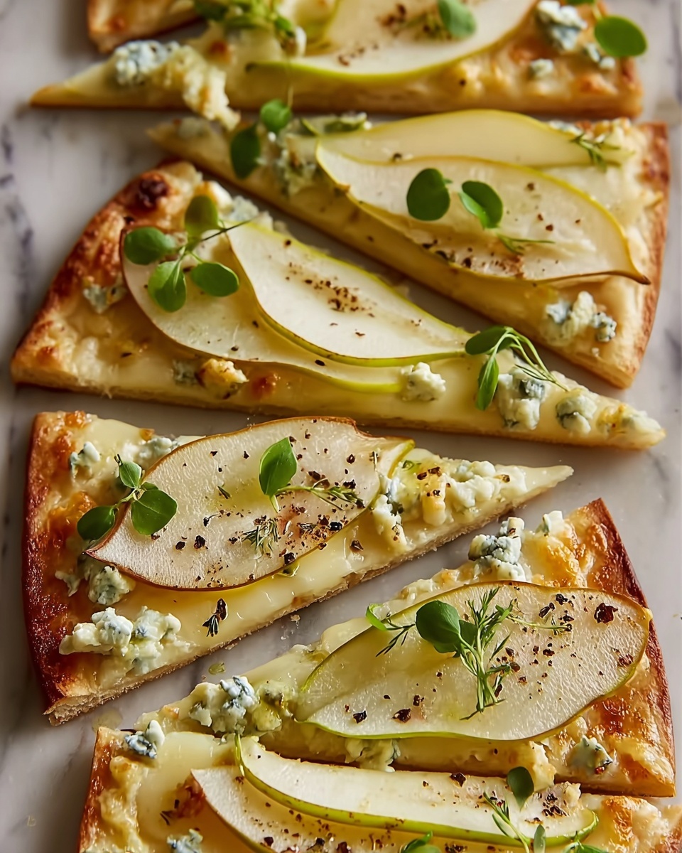Pear and Gorgonzola Flatbread with Honey and Walnuts Recipe - Recipe Image