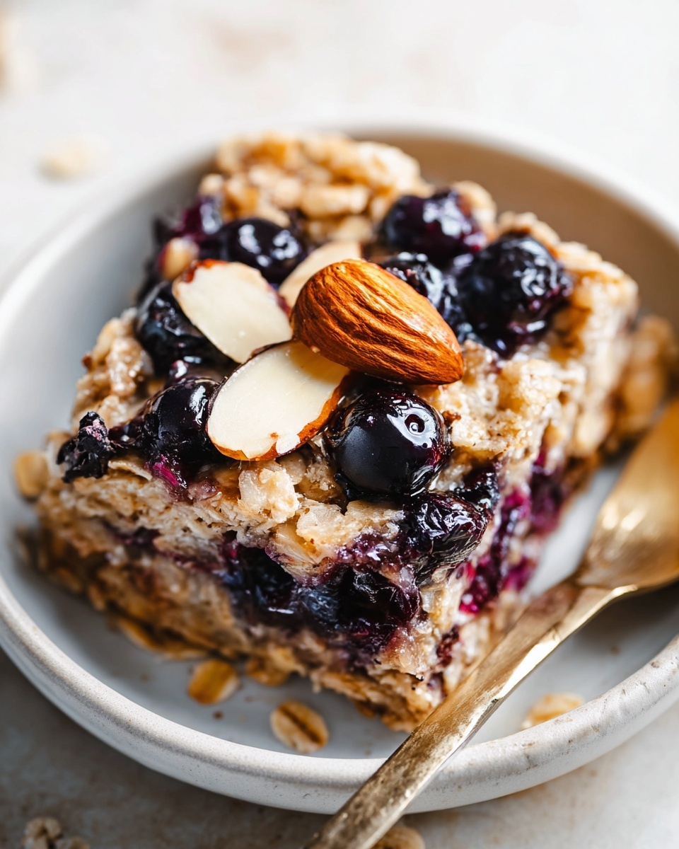 Baked Oats with Blueberries and Almonds Recipe - Recipe Image
