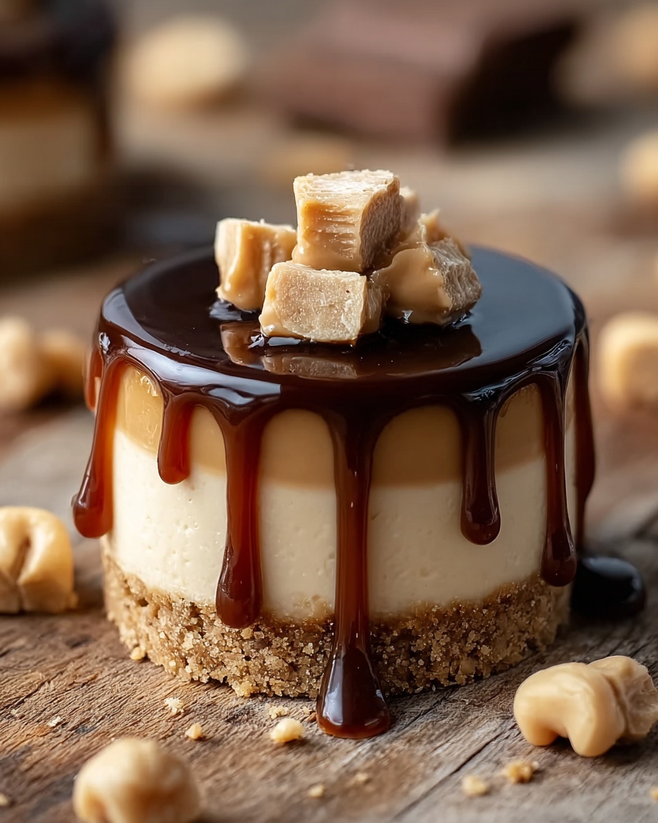 Peanut Butter Caramel Mini Cheesecakes Recipe - Recipe Image