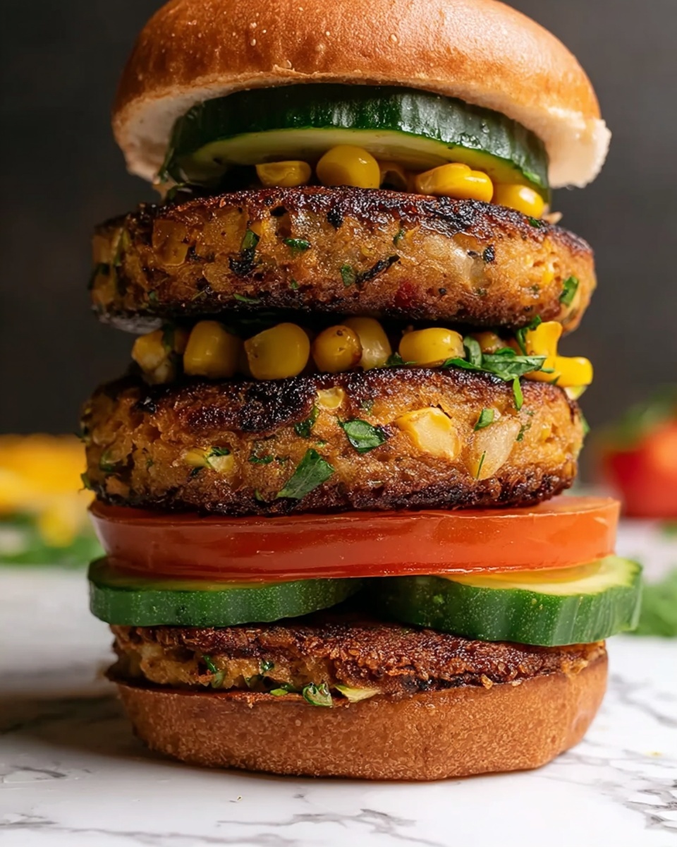 Chicken Zucchini and Fresh Corn Burgers Recipe - Recipe Image