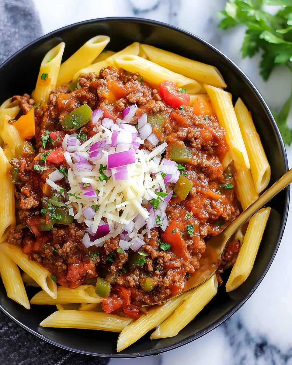 Instant Pot Enchilada Pasta with Ground Beef and Vegetables Recipe - Recipe Image