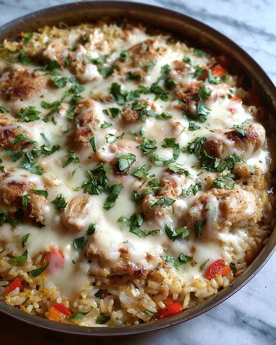 Creamy Chicken, Cheese, and Rice Skillet Recipe - Recipe Image