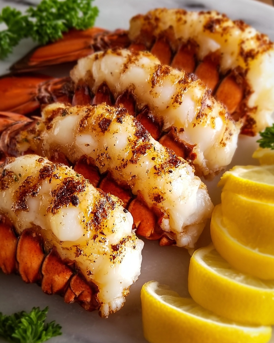 Grilled Lobster Tails with Garlic Lemon Butter Sauce Recipe - Recipe Image