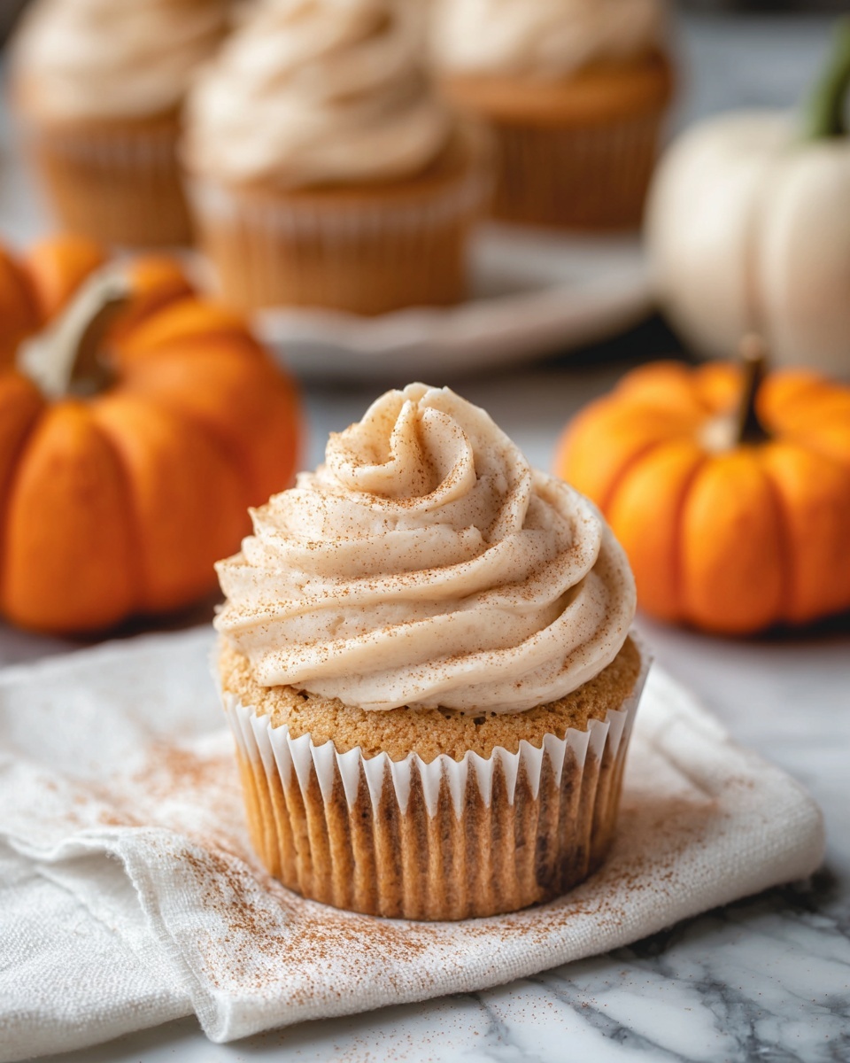 Pumpkin Cupcakes with Cinnamon Cream Cheese Frosting Recipe - Recipe Image
