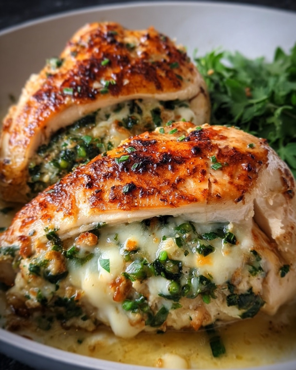 Stuffed Chicken Breasts with Mozzarella, Sun-Dried Tomatoes, and Spinach Recipe - Recipe Image
