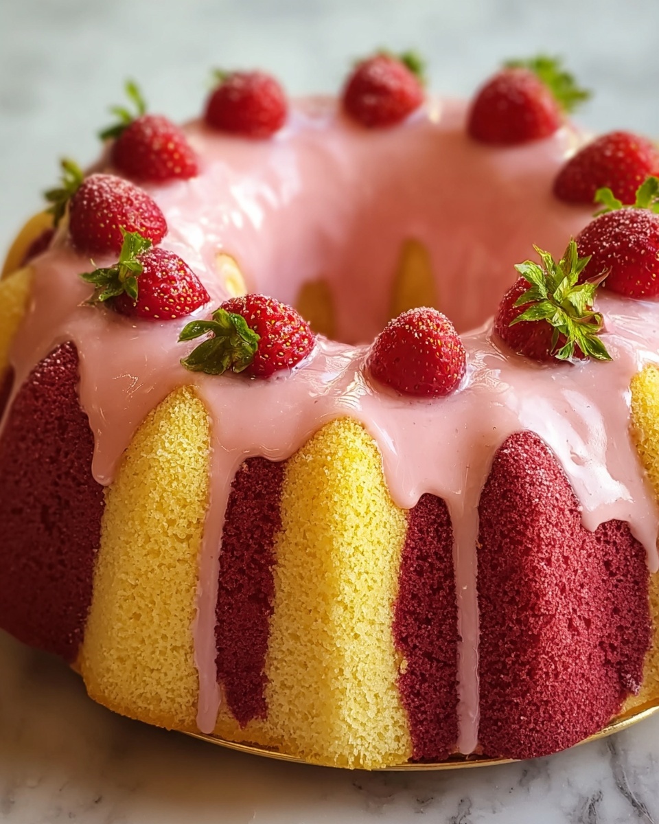 Strawberry Milkshake Pound Cake Recipe - Recipe Image