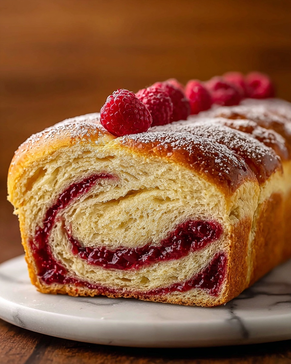 Raspberry Swirl Brioche Loaf: A Deliciously Soft and Fluffy Recipe - Recipe Image