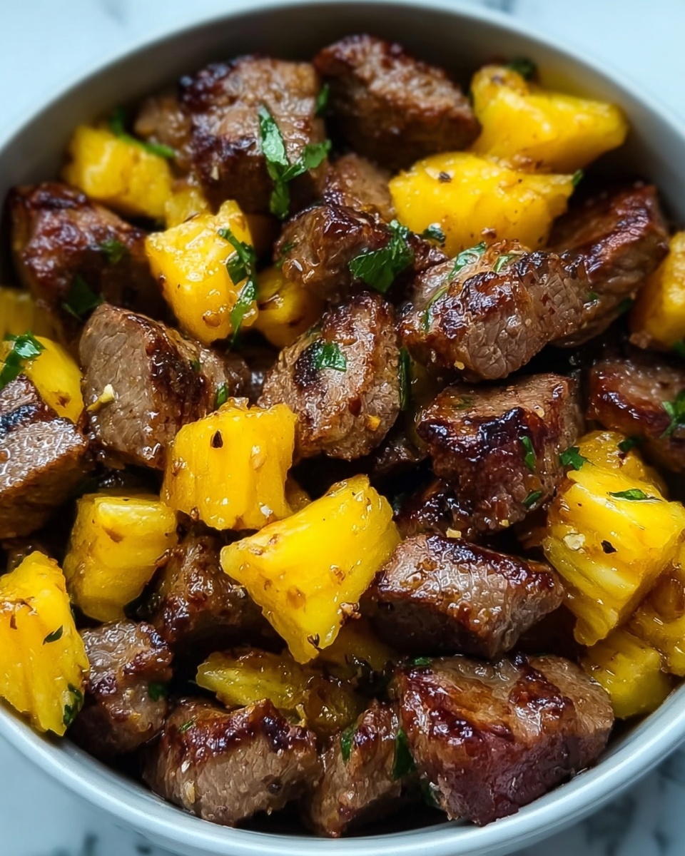 Garlic Butter Steak Bites with Pineapple Recipe - Recipe Image