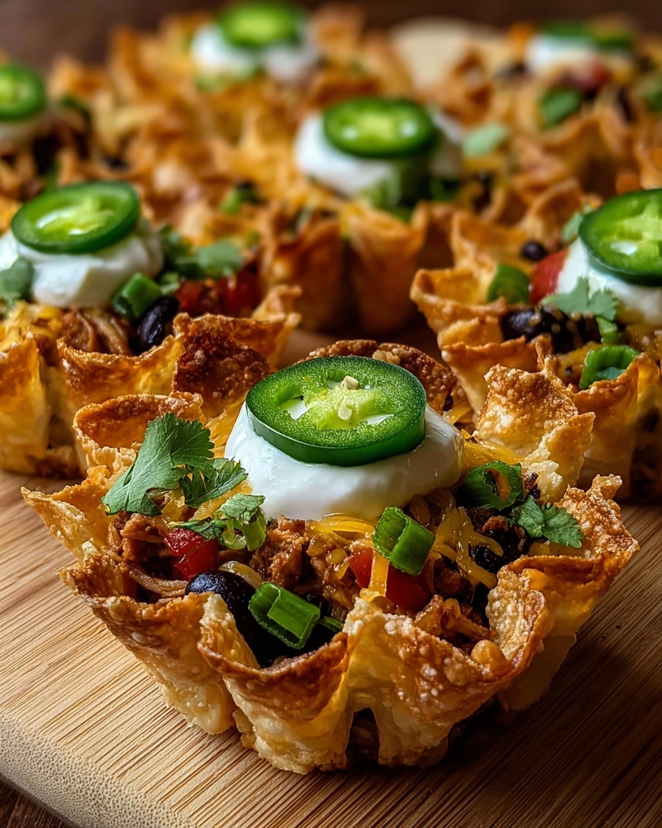 Mini Chicken Fajita Wonton Cups Recipe - Recipe Image