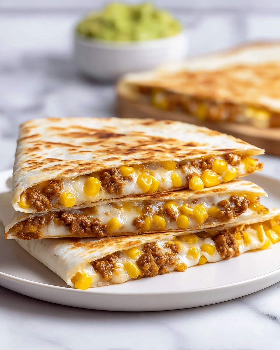 Cheesy Ground Beef Quesadillas Recipe - Recipe Image