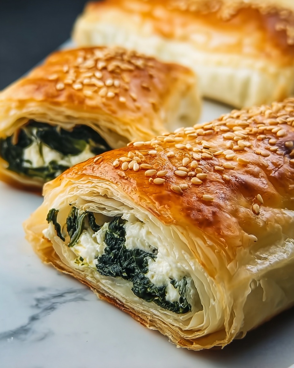 Spinach and Ricotta Stuffed Puff Pastry Pastries Recipe - Recipe Image