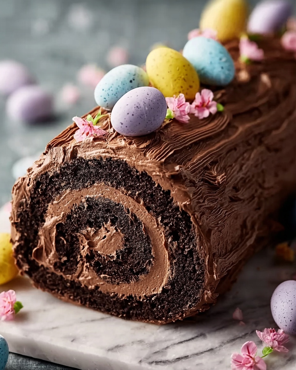 Easter Chocolate Log Cake Recipe - Recipe Image