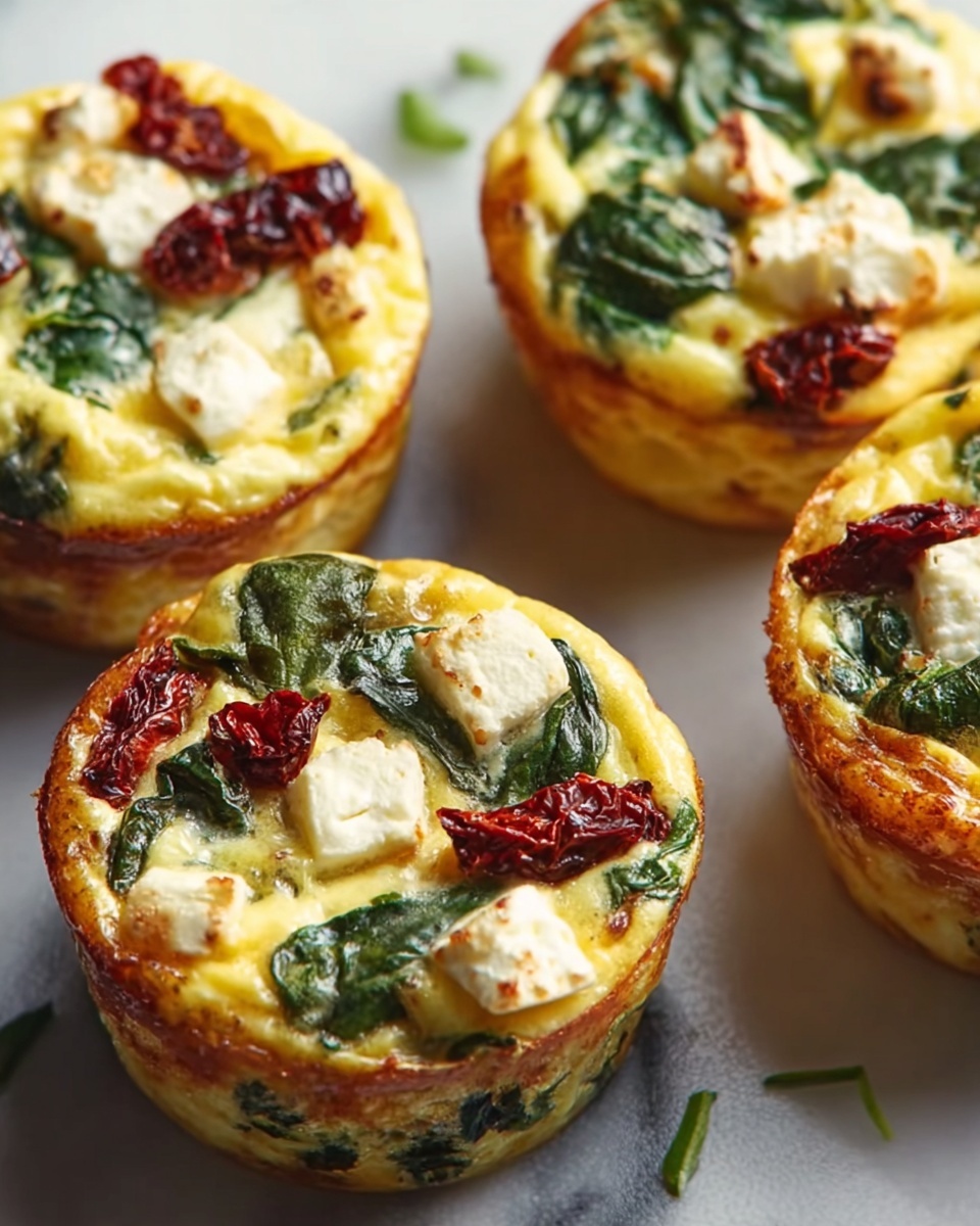Spinach, Feta, and Sun-Dried Tomato Egg Muffin Cups Recipe - Recipe Image