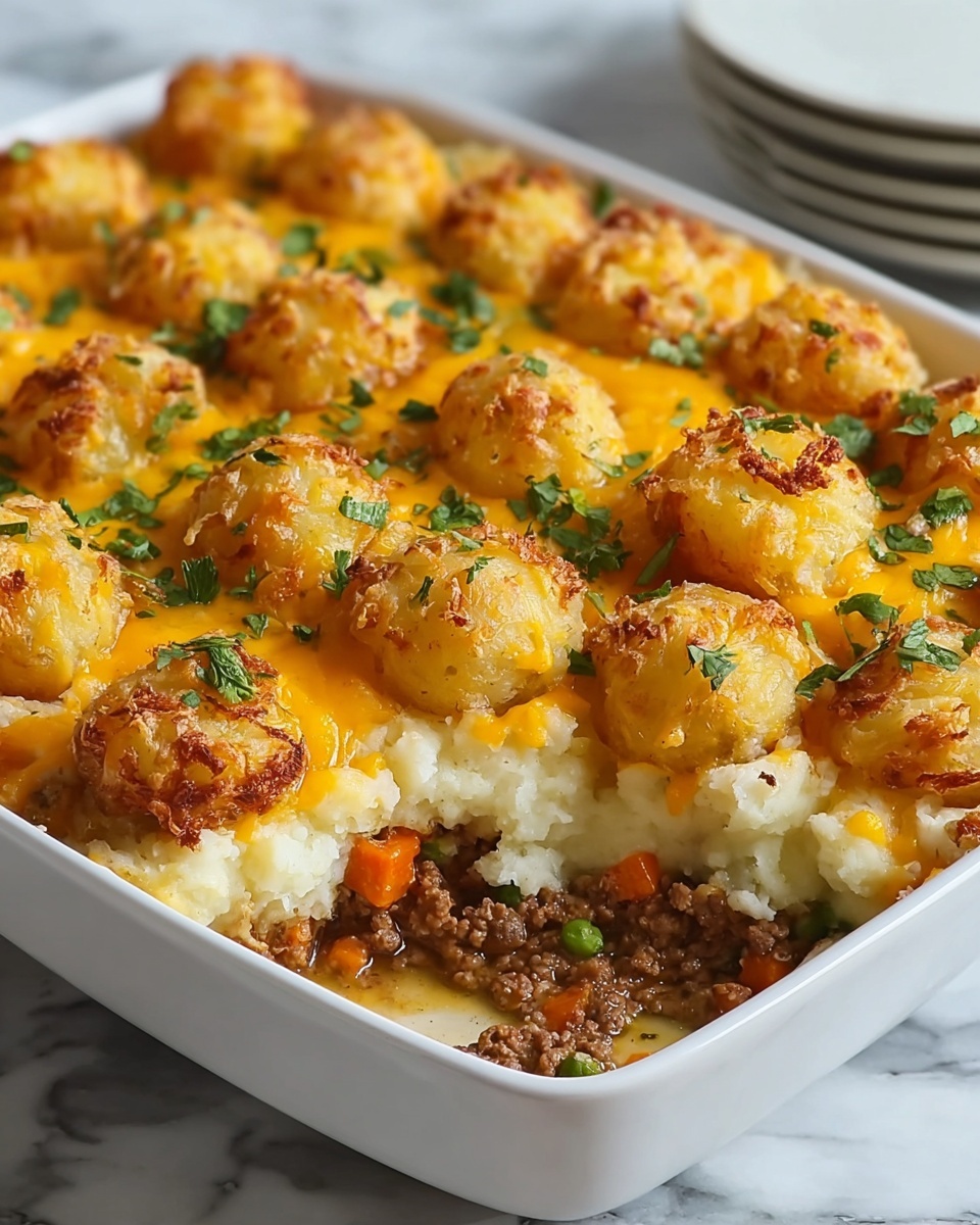 Shepherd’s Pie Tater Tot Casserole Recipe - Recipe Image