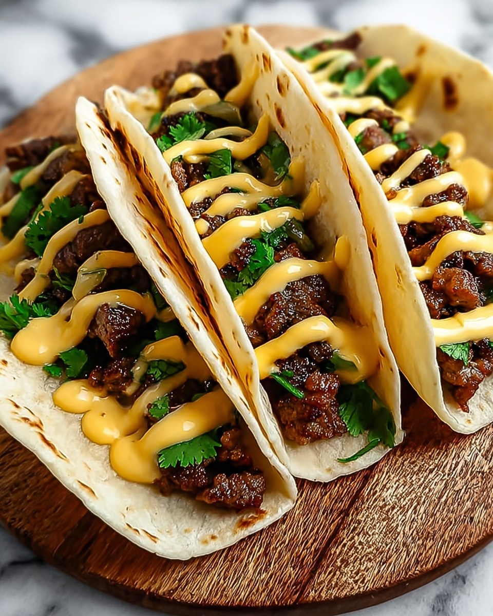Garlic Butter Honey BBQ Beef Tacos Recipe - Recipe Image