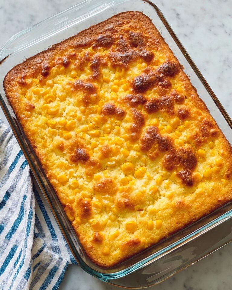 Creamy Corn Casserole with Cheddar Cheese Recipe