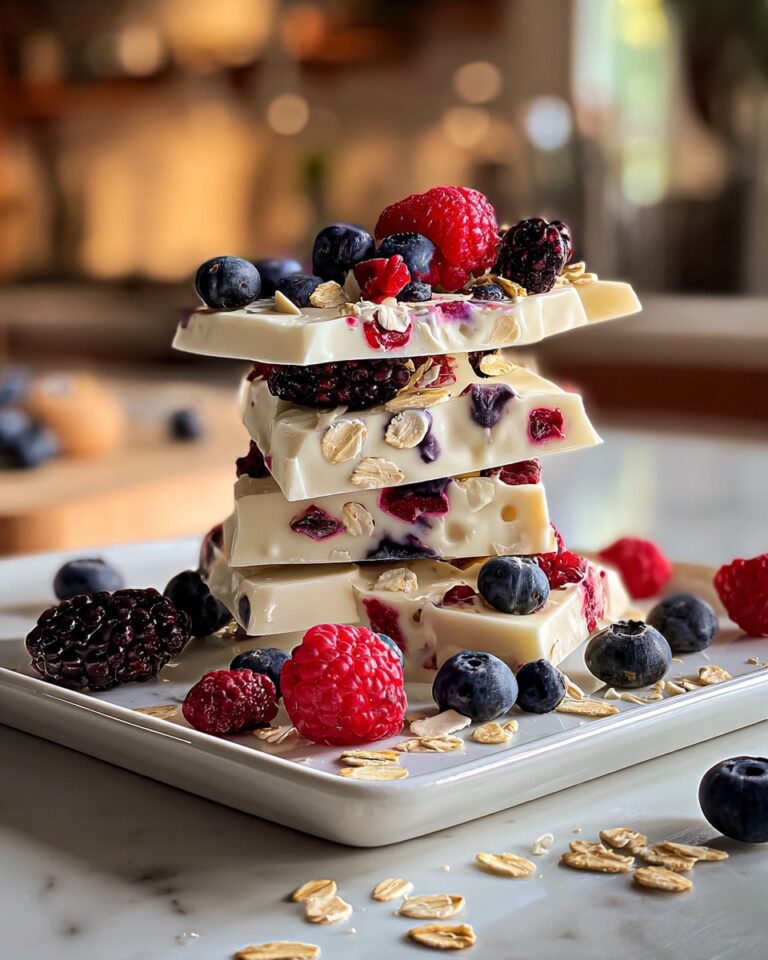 Frozen Yogurt Bark with Berries and Granola Recipe