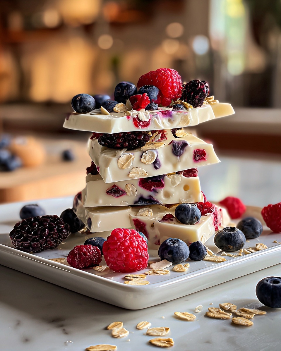 Frozen Yogurt Bark with Berries and Granola Recipe - Recipe Image
