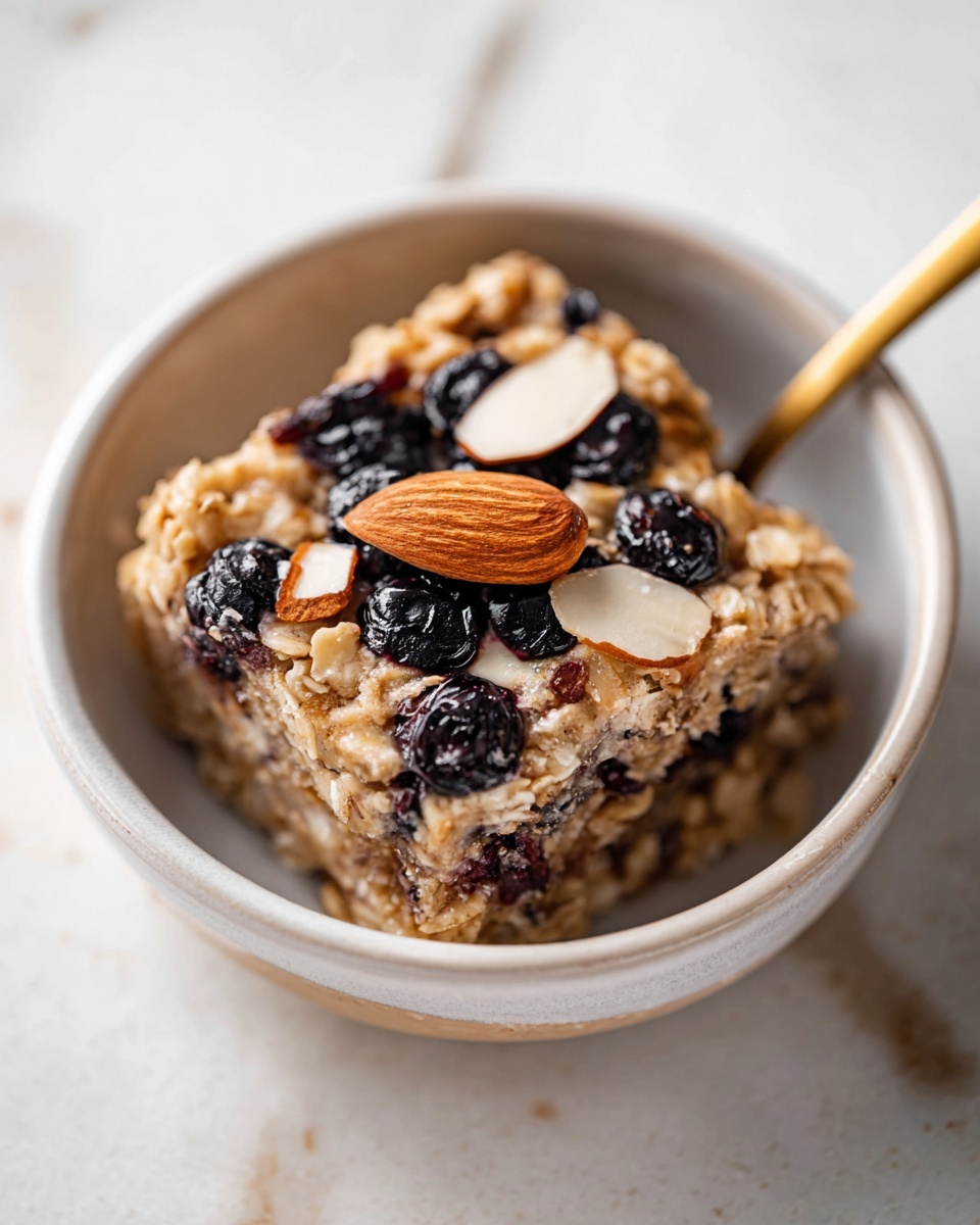 Baked Oats with Blueberries and Almonds Recipe - Recipe Image