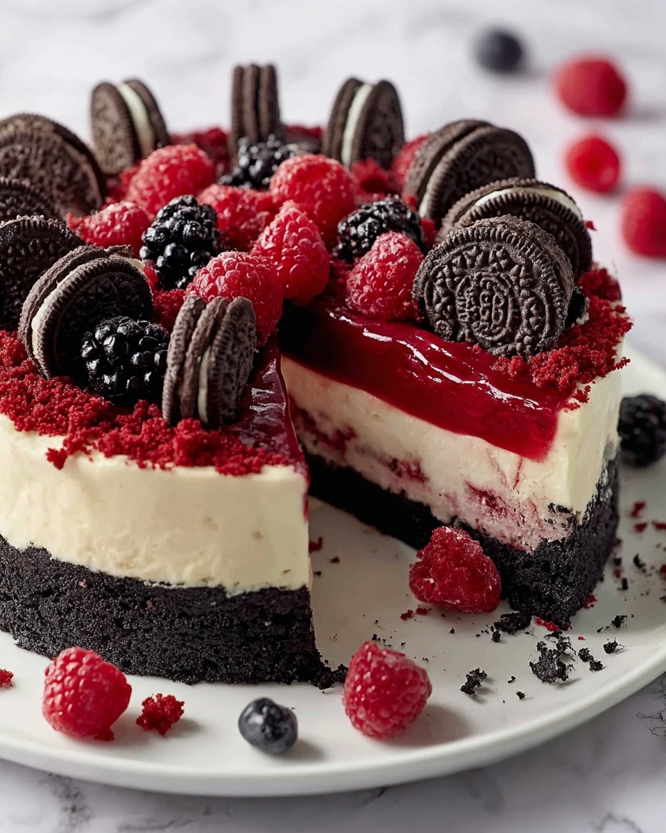 Red Velvet Cookie Dough Cheesecake Recipe - Recipe Image