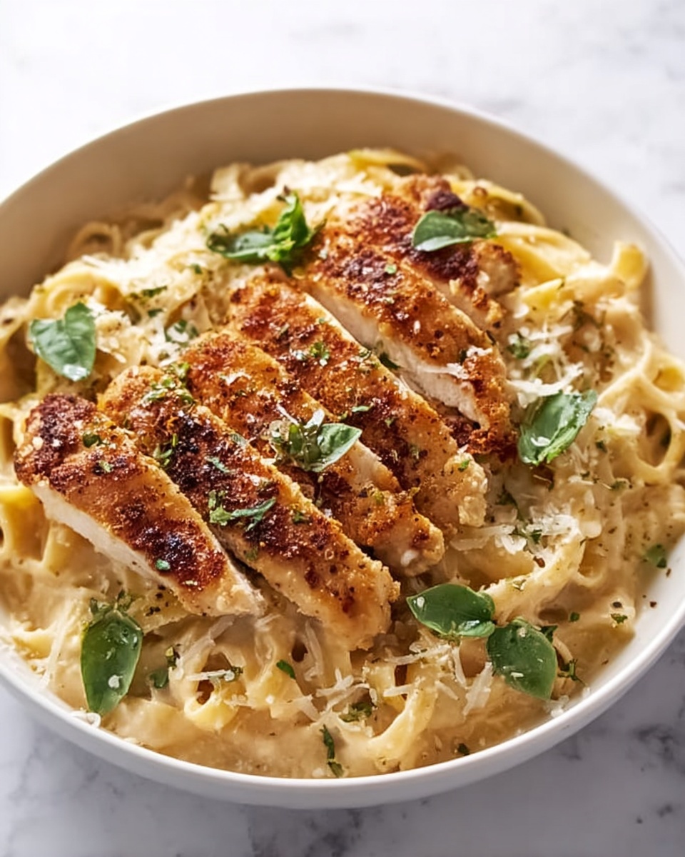 Southern Style Creamy Parmesan Chicken Pasta Recipe - Recipe Image